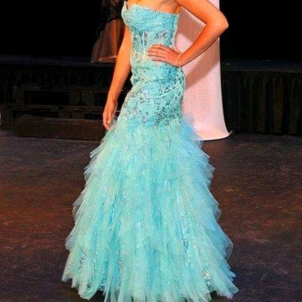 Jovani Evening Gown Turquoise